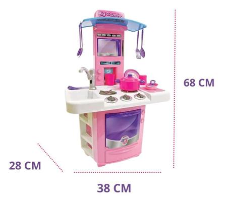 Imagem de Kit big cozinha infantil  completa  sai agua + geladeira