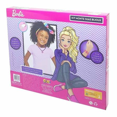 Imagem de Kit Bijuterias e Miçangas Infantil - Monte suas Bijoux - Barbie - Fun