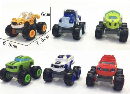 Blaze Monster Machines Kit Com 6 Carrinhos Fricção