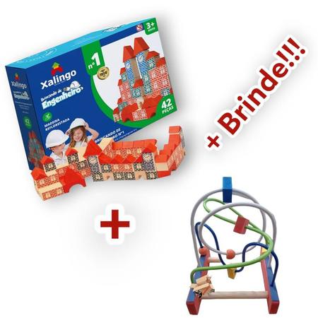 Conjunto blocos de montar tema trem brinquedo educativo nao informada