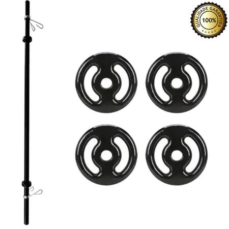 Kit Body Pump Barra 12 Kg De Anilhas Emborrachadas Infinity