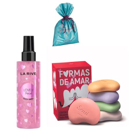 Imagem de Kit Body Splash Lovely Pearl 200ml + Sabonete Formas de Amar 5x80g