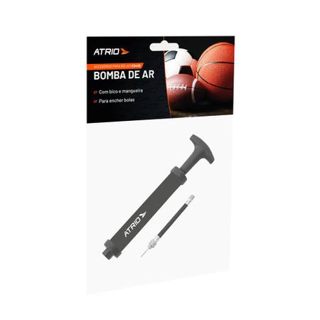 Imagem de Kit Bola de Basquete Tamanho 7 Bomba de Ar Manual Bico Flexível Átrio ES397