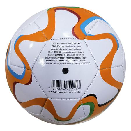 Imagem de Kit Bola de Futebol Mundi Tam 5  Costurada Bomba de Ar Manual Atrio ES393