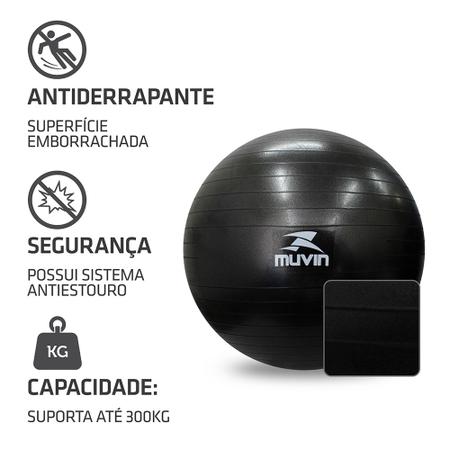 Imagem de Kit - Bola de Pilates 65cm - Com Bomba - Função Antiestouro + Anel de Pilates  Yoga - Treinamento