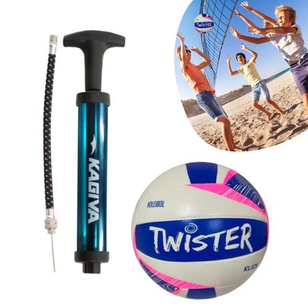 Imagem de Kit Bola De Vôlei Quadra Praia Campo + Bomba De Ar Manual