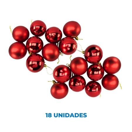 Kit Bolas De Natal Vermelho 2 Unidades 6cm - Bom Preço Magazine