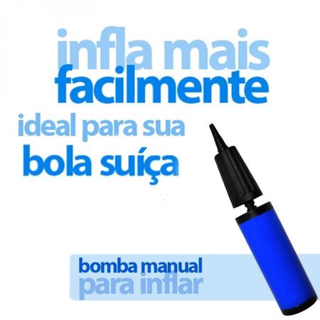 Imagem de Kit Bola Suica 55cm com Mini Bomba + Faixa Elastica Tensao Forte Azul Liveup  Liveup Sports 