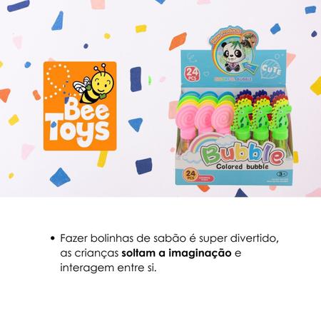 Imagem de Kit Bolinha Bolhas De Sabão C/ 24 Unidades Tubete 14cm P/ Festas Lembrancinha Diversão - Bee Toys