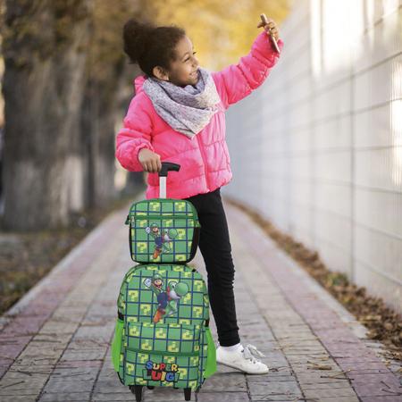 Imagem de Kit Bolsa Escolar Masculina Super Luigi Carrinho Creche G