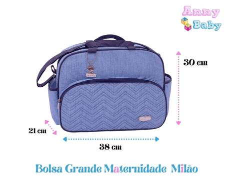 Imagem de Kit Bolsa G + Bolsa P + Mochila P + Porta mamadeira e Trocador Maternidade Azul/Marinho