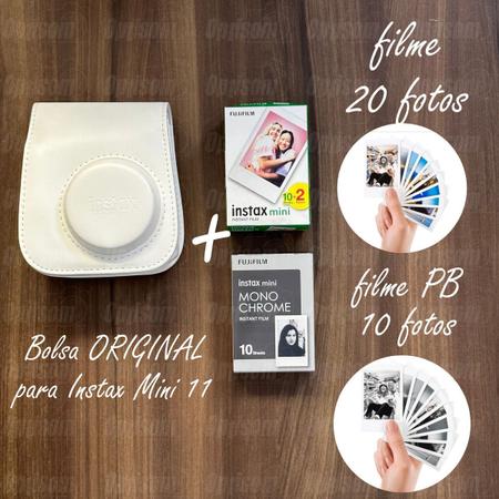 Kit Câmera Instax Mini 11 Branca + 20 Filmes + Bolsa + Álbum - Optisom