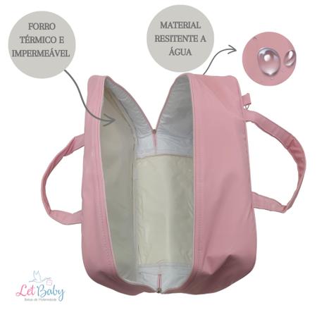 Imagem de Kit bolsa maternidade 3 peças urso rosa + saida maternidade