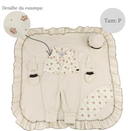 Imagem de Kit bolsa maternidade 5 peças urso luxo nude  + saida maternidade menino