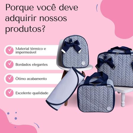 Kit de Bolsa Mala Maternidade Luxo 4 Peças Jeans - WLN MAGAZINE - Kit Bolsa  Maternidade - Magazine Luiza