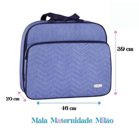 Imagem de Kit Bolsa Maternidade Mala E Bolsa Grande Milão Azul - CBM0014