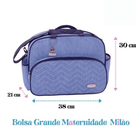 Imagem de Kit Bolsa Maternidade Mala E Bolsa Grande Milão Azul - CBM0014