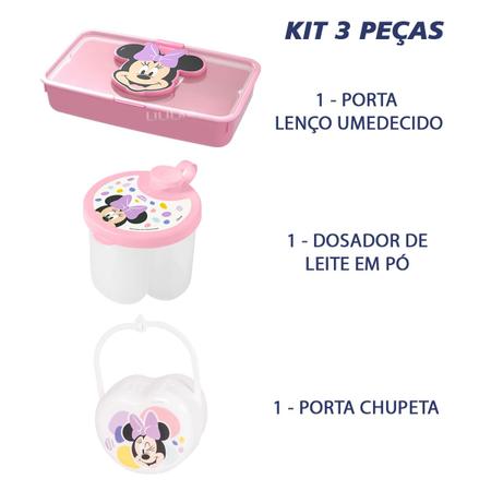 Imagem de Kit Bolsa Porta Lenço Umedecido Dosador Leite Pó Pote Chupeta