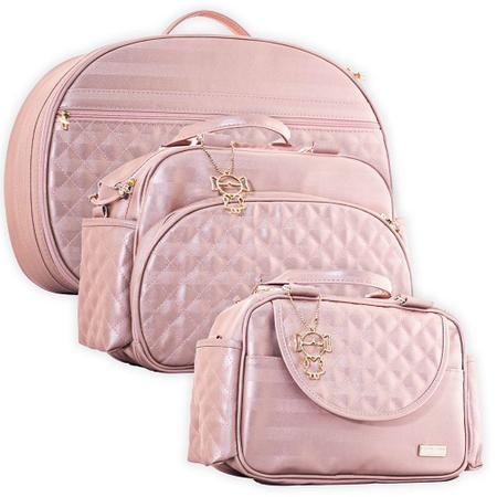 Imagem de Kit Bolsas de Maternidade Matelassê Rose - Baby Bless (3 peças)