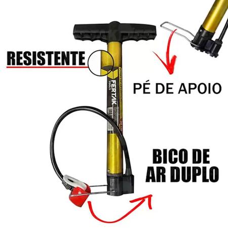 Imagem de kit bomba para bola encher pneu bomba com bico bomba de ar manual