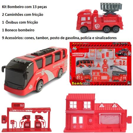 Kit Brinquedo Caminhão Bombeiro Fire Rescue - Chic Outlet