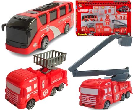 Kit Brinquedo Caminhão Bombeiro Fire Rescue - Chic Outlet