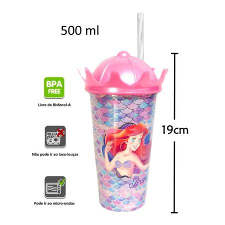 Imagem de Kit Boneca Ariel 55cm Pequena Sereia + Copo e Caneca Original