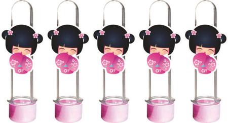 Conjunto de bonecas japonesas kokeshi fofas sem costura com