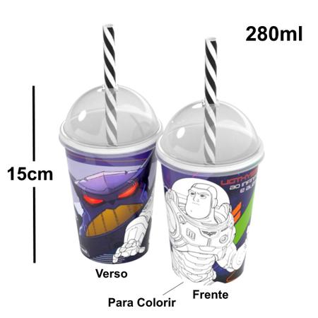 Kit Boneco Buzz Lightyear Infantil Elka + Copo e Garrafa de Foguete Imagem de Kit Boneco Buzz Lightyear Infantil Elka + Copo e Garrafa de Foguete