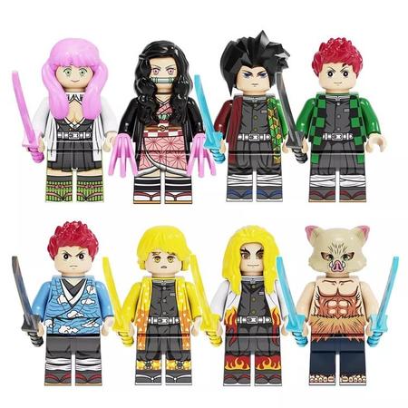 6 Pçs/Conjunto Brinquedos Bonecos De Boneco Demon Slayer Tanjirou