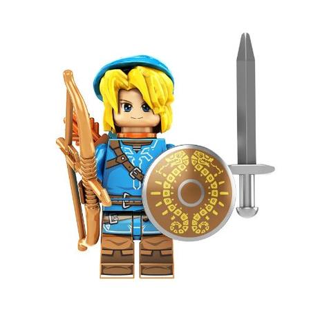 Boneco Bloco Montar Link Princesa Zelda - Kit 2 Personagens