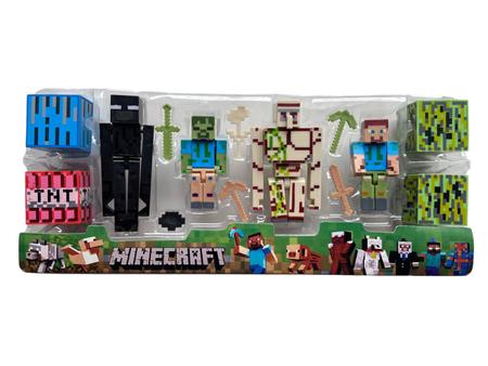 Boneco Minecraft Steve 20cm Musical + Luz Kit 3 Minecraft