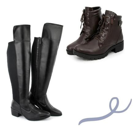 Imagem de Kit Bota E Coturno Feminino Top Super Confortavel expresion BR 2