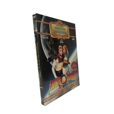 Imagem de Kit box slim flash gordon conquista o universo coleção super heróis do cinema - ed. colecionador + caneca
