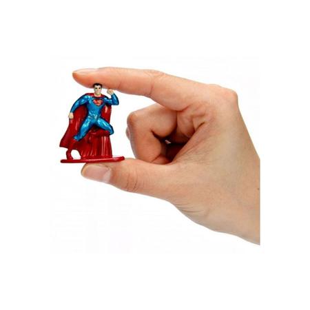 Imagem de Kit box slim superman coleção super heróis do cinema - boneco superman nano metalfigs dc 52
