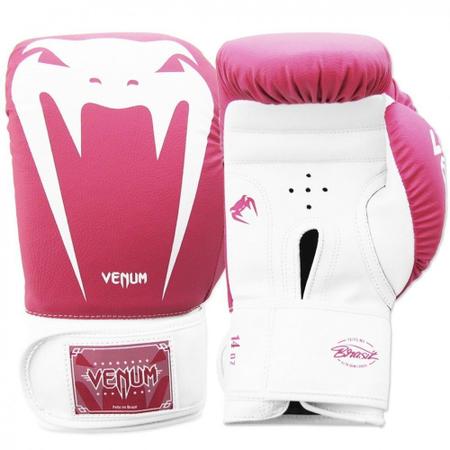 Imagem de Kit Boxe com Luva Venum Giant Brasil 14 Oz Rosa + 2 Bandagens