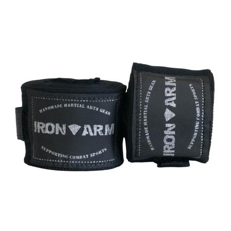 Imagem de Kit Boxe Luva Bandagem Protetor Bucal Caneleira M - Iron Arm
