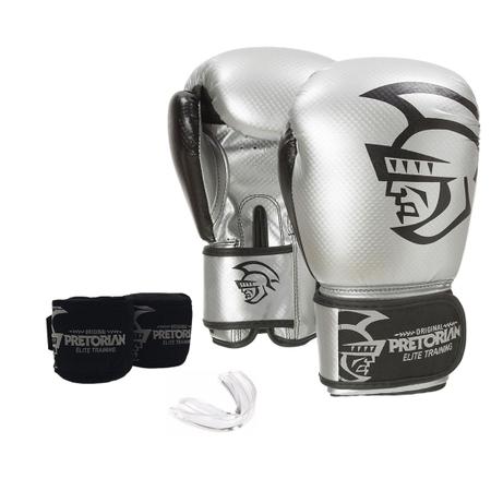 Imagem de Kit Boxe Luva Pretorian Elite Training 12OZ Bucal e Bandagem