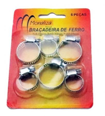 Kit braçadeira de ferro com 6 peças monaliza