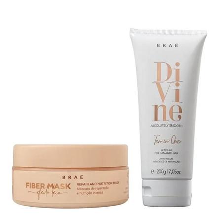 Imagem de Kit Braé Fiber Mask 200G + Leave-In Ten In One Divine 200G