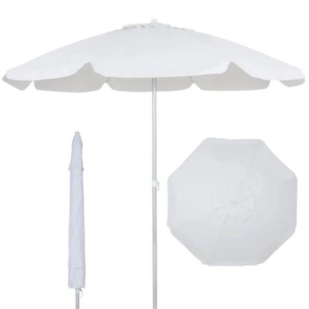 Imagem de Kit Branco Guarda Sol 2 Metros Bagum e Aluminio + Base 22 Kg