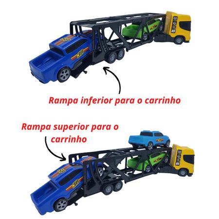 Kit 3 Carreta Cegonheira Caminhão Brinquedo Com 2 Carrinhos Cada Cegonheira