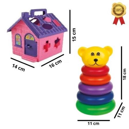Imagem de Kit brinquedo educativo casinha e ursinho didático e pedagógico
