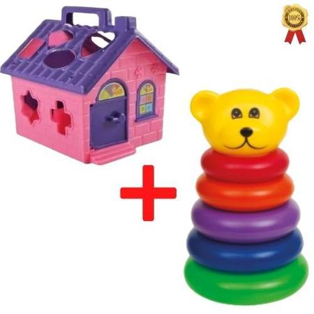 Imagem de Kit brinquedo educativo casinha e ursinho didático e pedagógico