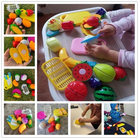 Imagem de Kit Brinquedo Frutas De Cortar Infantil 30 Pcs Comidinhas Corte