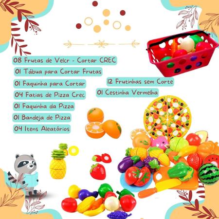 Imagem de Kit Brinquedo Frutas De Cortar Infantil 30 Pcs Comidinhas Corte
