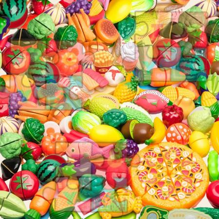 Imagem de Kit Brinquedo Frutas De Cortar Infantil 30 Pcs Comidinhas Corte