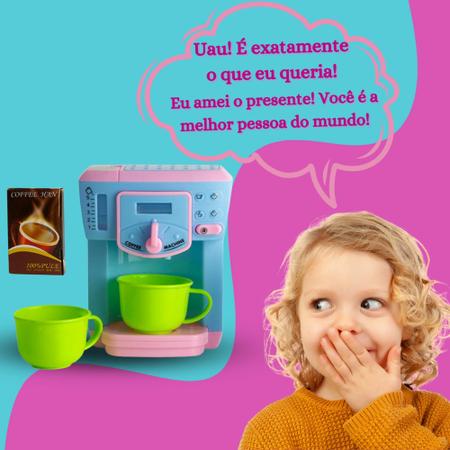 Imagem de Kit Brinquedo Infantil Cafeteira C/ Som Luz Acessórios