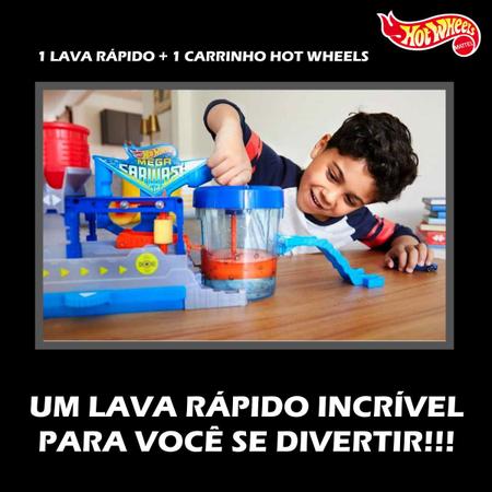 Kit Brinquedo Menino Mega Lava Rapido e Carrinho Ferro Muda Cor