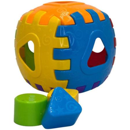 Imagem de Kit Brinquedo Para Bebe 1 Ano 2 Anos Educativo Cubo Dado Colorido Para Montar e Desmontar Torre com Chocalho Bolinha